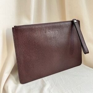SOLD Ferragamo Burgundy Tone Document Holder Clutch Pouch
